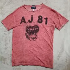 AJ ARMANI JEANS 赤 エンジン 半袖Tシャツ Mサイズのサムネイル