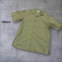 UNIQLO ユニクロ　オープンカラーシャツ　M カーキ　半袖
