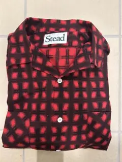 [美品］stead コットン　プリネル　ネルシャツ　オンブレ　シャドー　開襟　Lのサムネイル