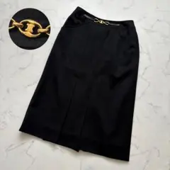 CELINE セリーヌ トリオンフ ゴールド金具 スカート 38 ブラックのサムネイル