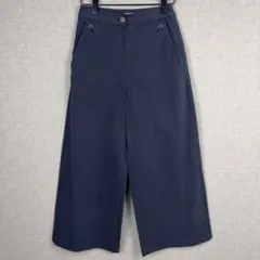 【新品未使用】ETRE TOKYO コットンツイルワイドパンツ ネイビーのサムネイル