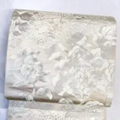 A◇着物くつろぎ 正倉院文様 銀糸 華文 唐草唐花 六通 正絹 フォーマル