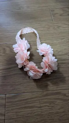 ピンク 花飾り ヘアバンド ベビー 写真撮影