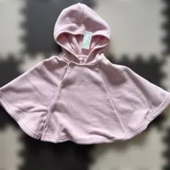 フリースフード付きポンチョ 80サイズ ピンク