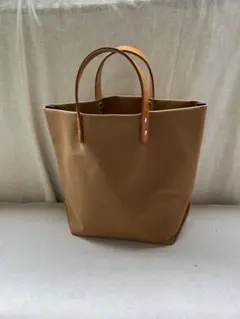 普通サイズ?be 帆布トートバッグ　革持ち手　ハンドメイド