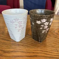 陶器 桜のタンブラー ペアセット