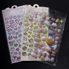 キラキラ ホログラム ドロップシール うるちゅる 立体 3D シール 3シート