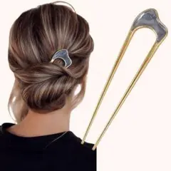 ニュアンスカラー かんざし ヘアスティック ゴールド 髪飾り 卒業式 入学式のサムネイル