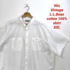 90s vintage エルエルビーン　コットン100% 半袖シャツ　XXL