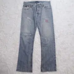 【Y2K】ドルチェ＆ガッバーナ ダメージジーンズ 刺繍ロゴ 50 希少のサムネイル