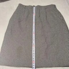 ハウンドトゥース柄 タイトスカート ひざ丈