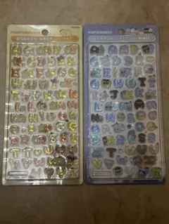 正規品 ポムポムプリン はぴだんぶい ボンボンドロップ もじ シール 2種セット