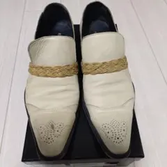 コムサ・デ・モード　ベージュ　革靴　27　ポインテッドトゥ