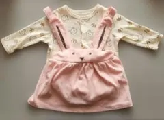 ウサギ耳付きロンパース 60-70cm ベビー服