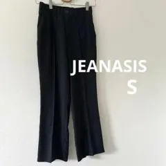 JEANASIS ジーナシス センタープレス 裾スリット パンツ ブラック Sのサムネイル