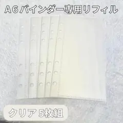 A6 リフィル 5枚セット 6穴 クリア バインダー貯金 韓国A29