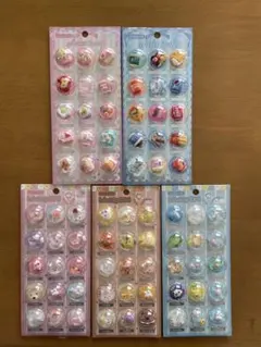 【ラス1セット5枚セット】カプセルパッケージシール硬め立体シールデコパーツレジン