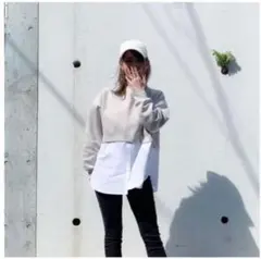 ダブルフェイスヘムコンビネーションプルオーバー