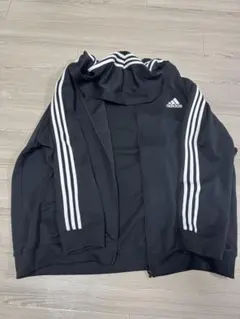 4XL〜adidas フルジップジャケット ブラック 大きいサイズ