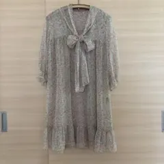 【nano universe】ナノユニバース 小花柄シアーワンピース シースルー