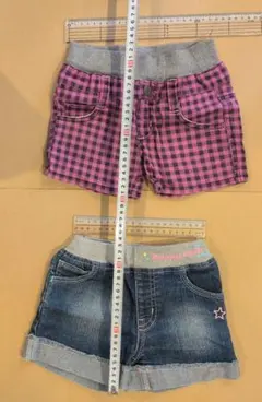 ショートパンツ　２枚セット　100cmピンク・デニム