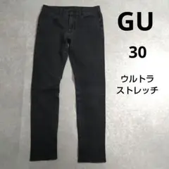 GU　 ウルトラストレッチスキニージーンズ　グレー系ブラック　メンズ　30
