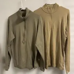 カーキ ハーフジップ 長袖 トップス 2点セット