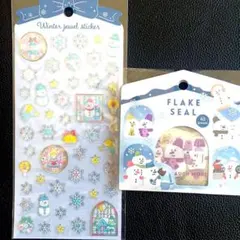 ウィンタージュエルシール　フレークシール　雪だるま　Snowman　ぷっくり