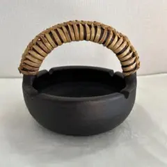 菓子器 茶道具 美濃古窯 織部焼 桔梗屋窯 取手付菓子器 深緑 グリーン