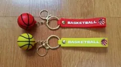 バスケットボール　キーホルダー　赤　黄　2個セット
