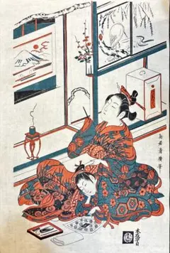 希少 清長 浮世絵風 版画 美人画 Antique Kiyonaga Print 希少 清長 浮世絵風 版画 美人画 Antique Kiyonaga Print - メルカリ