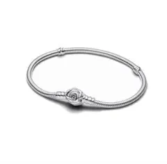 Pandora シルバー バラモチーフ ブレスレット size :-18 cm