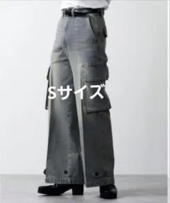 CLEL M-47 タイプミリタリーフレアカーゴデニムパンツ
