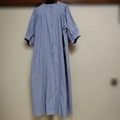 【ほぼ新品】LAKOLE/五分袖前開き綿ロングワンピース/Mのサムネイル