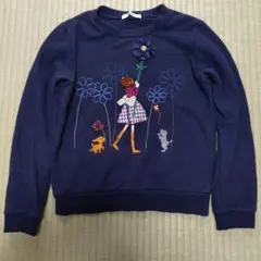 最終価格 ファミリア 女の子 モチーフ トレーナー 犬 花 140
