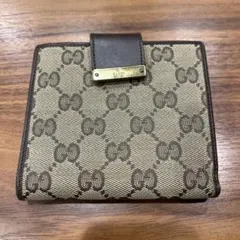 GUCCI 二つ折り財布 GGパターン ベージュ/ブラウン