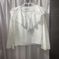 BUBBLES ビッグカラー ブラウス ホワイトのサムネイル