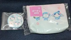 忍たま乱太郎 フリューくじ もちぴこ ポーチ賞 缶バッジ賞