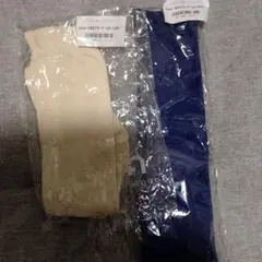 キッズ靴下 7-10歳 ライトカーキ・ネイビー2個セット