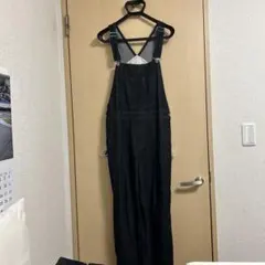 studioCLIP ブラック デニムオーバーオール