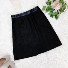 【K.T】 KIYOKO TAKASE 7 台形スリットミニスカート　合皮