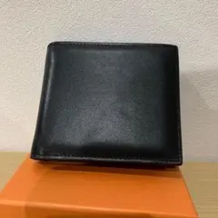 二つ折り財布★メンズ　ブラック　レザー 本革　プレゼント　新品