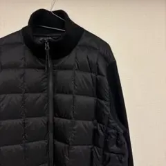 TAION ハイネックWジップ ニットスリーブ ダウンジャケット L ブラック
