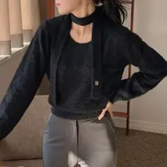 ニット ボウタイセットニット 韓国