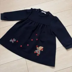 【familiar】ネイビー 長袖チュニック　90 チェック　フォーマル　女の子