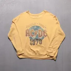 AC/DC 4163 古着 スウェット トレーナー XL 黄色 AC/DC