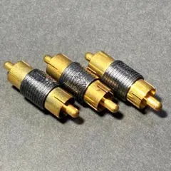オーディオ RCAピンジャック 凸ー凸 変換ジャック 金メッキ ３本