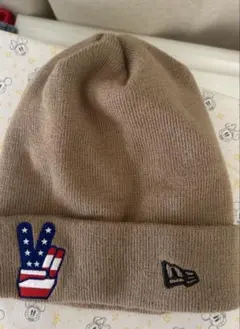 New Era ベージュニット帽 ルート66刺繍のサムネイル
