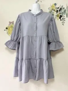 フリル ティアードチュニック シャツ L