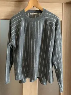 SEVENDAYS=SUNDAY グレー ストライプ 長袖ニット